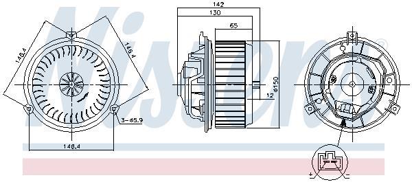 Pulseur d'air habitacle (Ventilateur habitacle) NISSENS ref. 87249