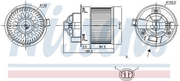 Pulseur d'air habitacle (Ventilateur habitacle) NISSENS ref. 87250