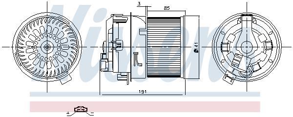 Pulseur d'air habitacle (Ventilateur habitacle) NISSENS ref. 87258