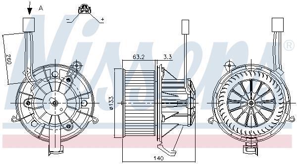 Pulseur d'air habitacle (Ventilateur habitacle) NISSENS 87264