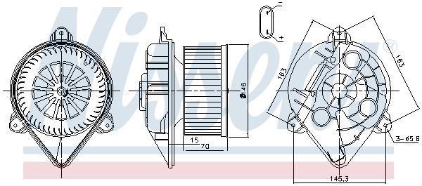 Pulseur d'air habitacle (Ventilateur habitacle) NISSENS ref. 87265