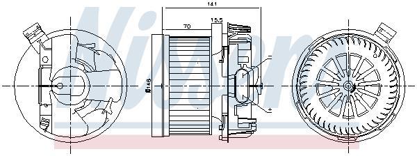 Pulseur d'air habitacle (Ventilateur habitacle) NISSENS 87267