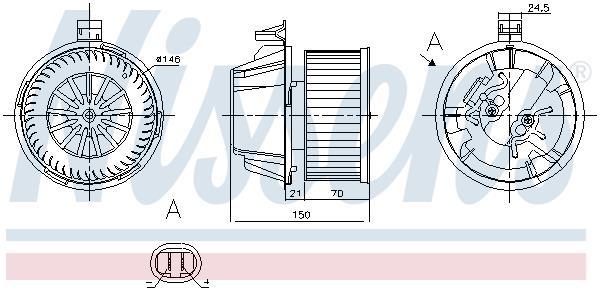 Pulseur d'air habitacle (Ventilateur habitacle) NISSENS 87269