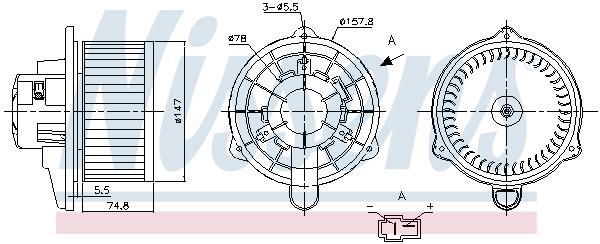 Pulseur d'air habitacle (Ventilateur habitacle) NISSENS 87270