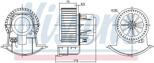 Pulseur d'air habitacle (Ventilateur habitacle) NISSENS ref. 87272