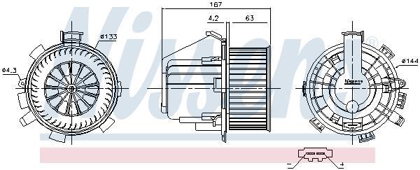 Pulseur d'air habitacle (Ventilateur habitacle) NISSENS ref. 87281