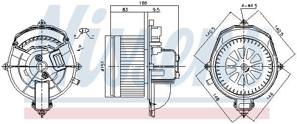 Pulseur d'air habitacle (Ventilateur habitacle) NISSENS ref. 87288