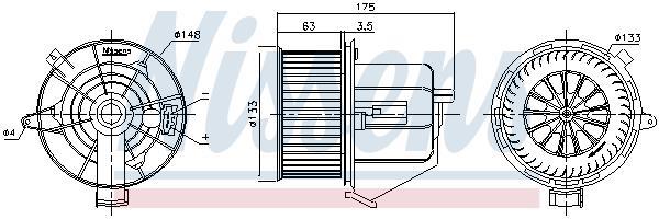 Pulseur d'air habitacle (Ventilateur habitacle) NISSENS 87293