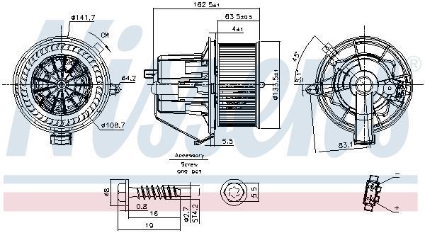 Pulseur d'air habitacle (Ventilateur habitacle) NISSENS 87294