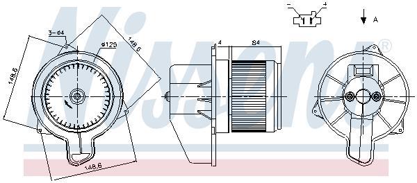 Pulseur d'air habitacle (Ventilateur habitacle) NISSENS 87305