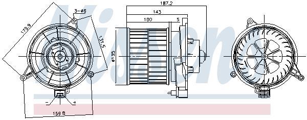Pulseur d'air habitacle (Ventilateur habitacle) NISSENS ref. 87312
