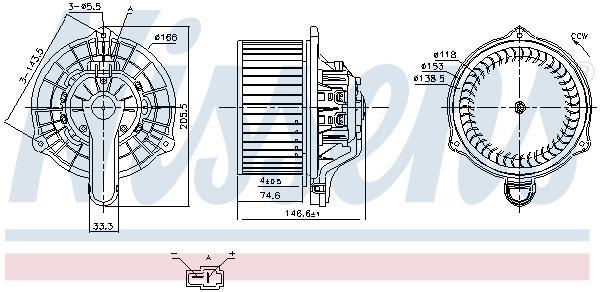 Pulseur d'air habitacle (Ventilateur habitacle) NISSENS 87335