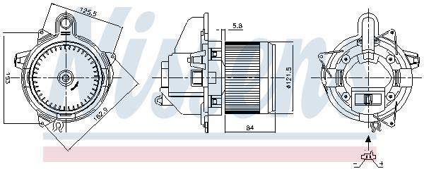 Pulseur d'air habitacle (Ventilateur habitacle) NISSENS ref. 87359