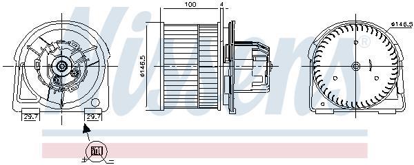 Pulseur d'air habitacle (Ventilateur habitacle) NISSENS ref. 87382