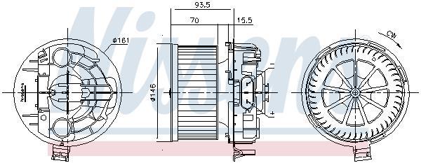 Pulseur d'air habitacle (Ventilateur habitacle) NISSENS 87383