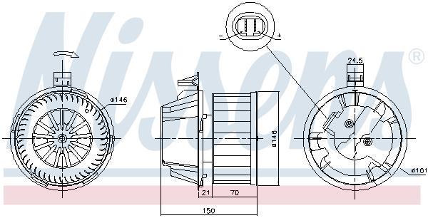 Pulseur d'air habitacle (Ventilateur habitacle) NISSENS 87384