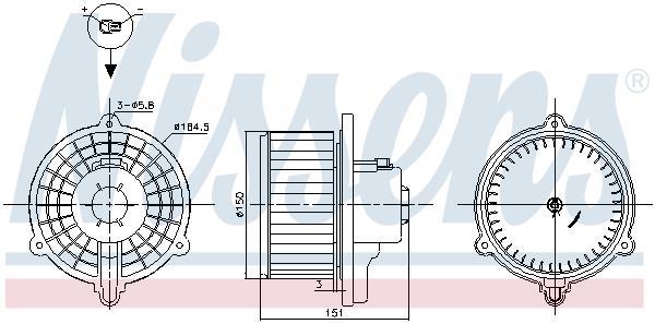 Pulseur d'air habitacle (Ventilateur habitacle) NISSENS 87388