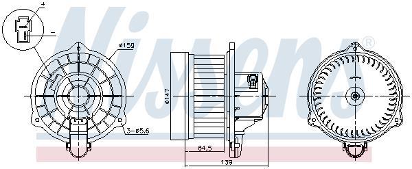 Pulseur d'air habitacle (Ventilateur habitacle) NISSENS 87390