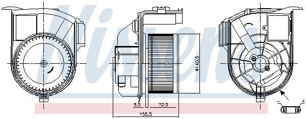 Pulseur d'air habitacle (Ventilateur habitacle) NISSENS 87393