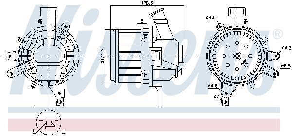 Pulseur d'air habitacle (Ventilateur habitacle) NISSENS 87396