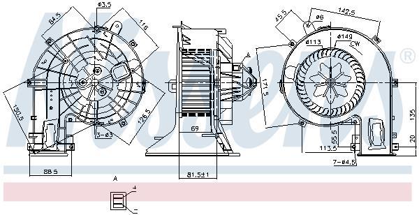 Pulseur d'air habitacle (Ventilateur habitacle) NISSENS 87401