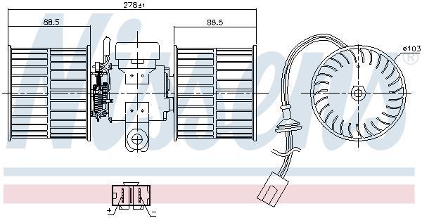 Pulseur d'air habitacle (Ventilateur habitacle) NISSENS ref. 87411