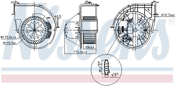 Pulseur d'air habitacle (Ventilateur habitacle) NISSENS 87416