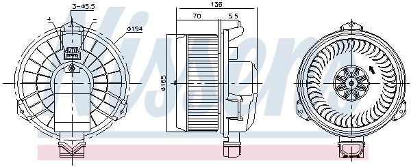 Ventilador de habitáculo NISSENS ref. 87419
