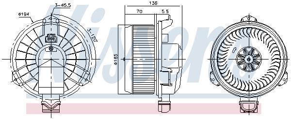 Pulseur d'air habitacle (Ventilateur habitacle) NISSENS 87420