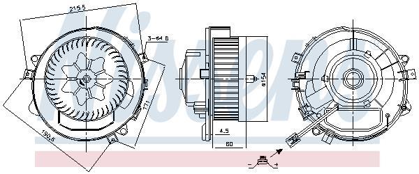 Pulseur d'air habitacle (Ventilateur habitacle) NISSENS 87424