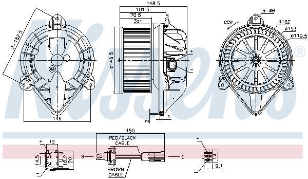 Pulseur d'air habitacle (Ventilateur habitacle) NISSENS 87432