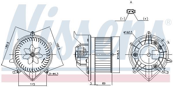 Pulseur d'air habitacle (Ventilateur habitacle) NISSENS 87433