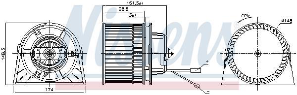 Pulseur d'air habitacle (Ventilateur habitacle) NISSENS ref. 87443