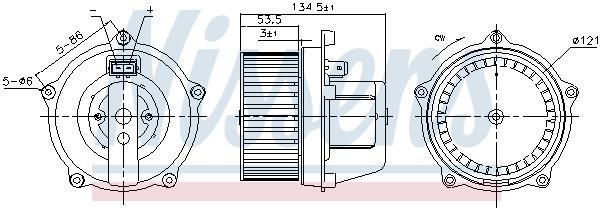 Pulseur d'air habitacle (Ventilateur habitacle) NISSENS 87444