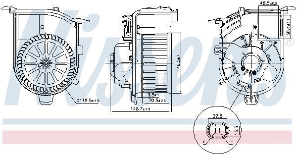Pulseur d'air habitacle (Ventilateur habitacle) NISSENS 87449