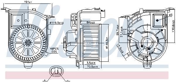 Pulseur d'air habitacle (Ventilateur habitacle) NISSENS 87450