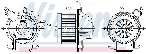 Pulseur d'air habitacle (Ventilateur habitacle) NISSENS 87464