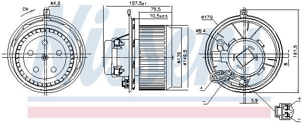 Pulseur d'air habitacle (Ventilateur habitacle) NISSENS ref. 87480