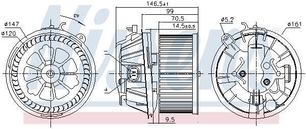 Pulseur d'air habitacle (Ventilateur habitacle) NISSENS 87481