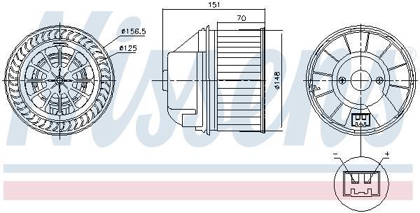 Pulseur d'air habitacle (Ventilateur habitacle) NISSENS 87496