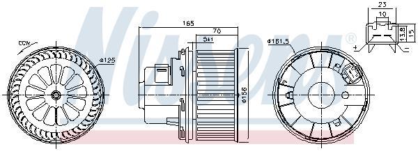 Pulseur d'air habitacle (Ventilateur habitacle) NISSENS 87499