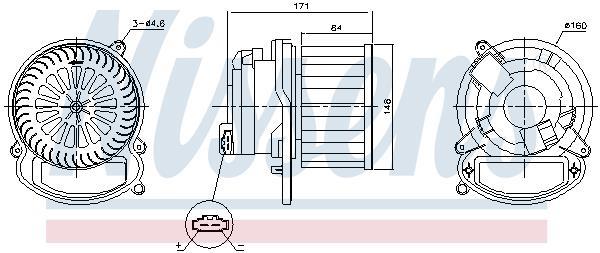 Pulseur d'air habitacle (Ventilateur habitacle) NISSENS 87506