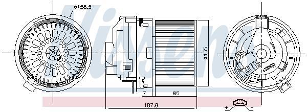 Pulseur d'air habitacle (Ventilateur habitacle) NISSENS ref. 87508