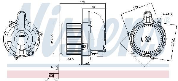 Pulseur d'air habitacle (Ventilateur habitacle) NISSENS 87523