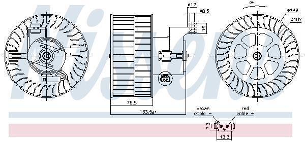 Pulseur d'air habitacle (Ventilateur habitacle) NISSENS 87533