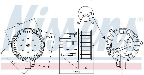 Pulseur d'air habitacle (Ventilateur habitacle) NISSENS ref. 87547
