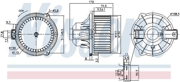Pulseur d'air habitacle (Ventilateur habitacle) NISSENS 87548