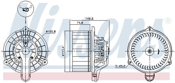 Pulseur d'air habitacle (Ventilateur habitacle) NISSENS ref. 87564