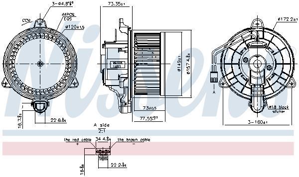 Pulseur d'air habitacle (Ventilateur habitacle) NISSENS ref. 87580