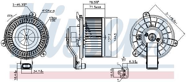 Pulseur d'air habitacle (Ventilateur habitacle) NISSENS ref. 87585